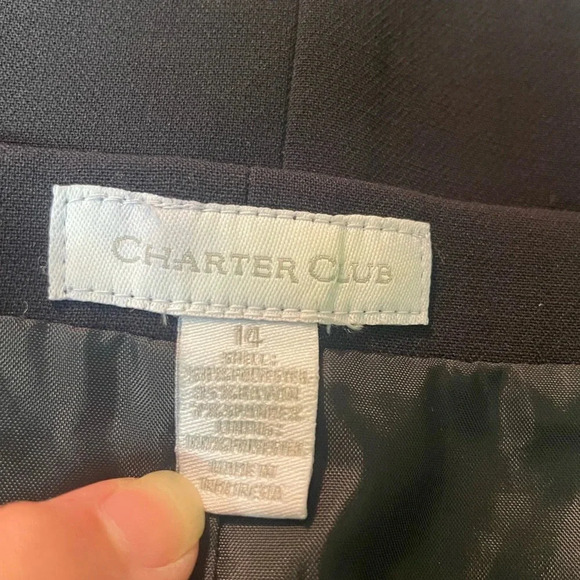 Charter Club black lined shirt size 14 - Picture 4 of 5